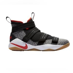 Nike Lebron Soldier 11 Safari sneakers basketball shoes Velcro youth kids US4